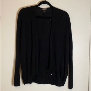 Express distressed open front cardigan